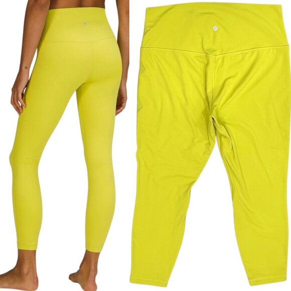 Lululemon Align High-Rise Pant 25” Leggings in Yellow Serpentine Chartreuse - Picture 2 of 15